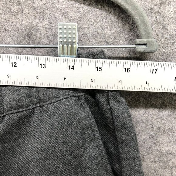 Gap Relaxed Pleated Dress Pant Mens M Gray Flannel Wool-Like Baggy Elastic Waist - Picture 6 of 12